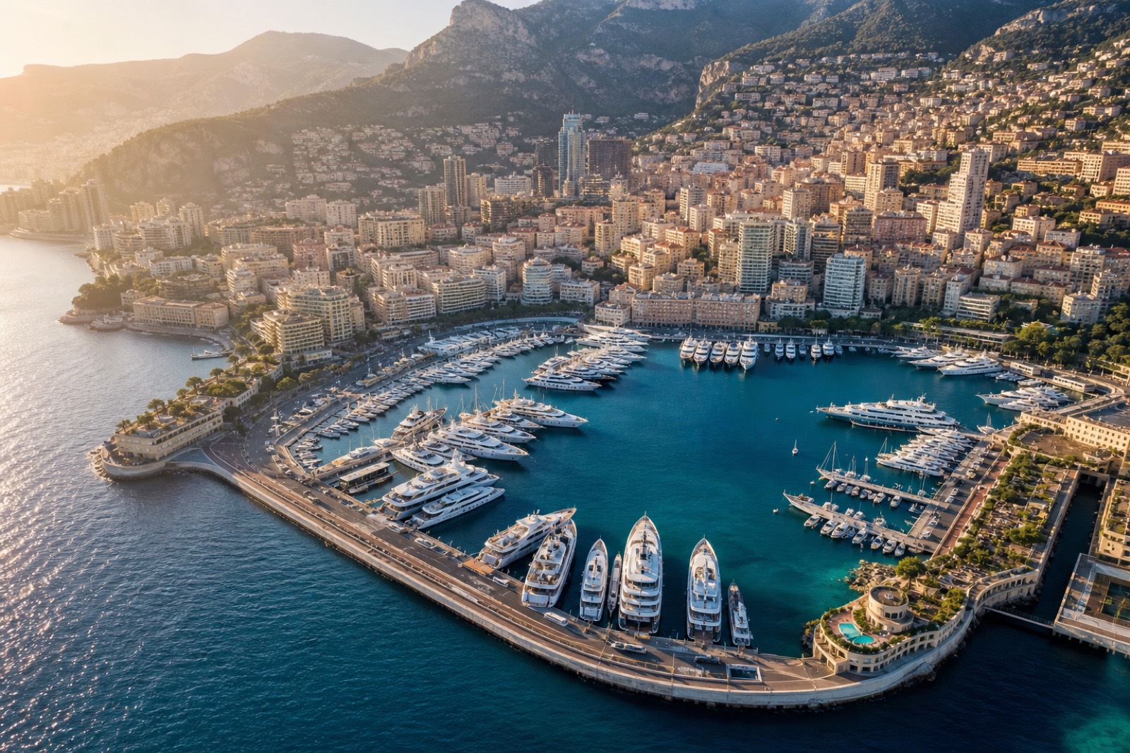 Bird's-eye view of Port Hercule, Monaco